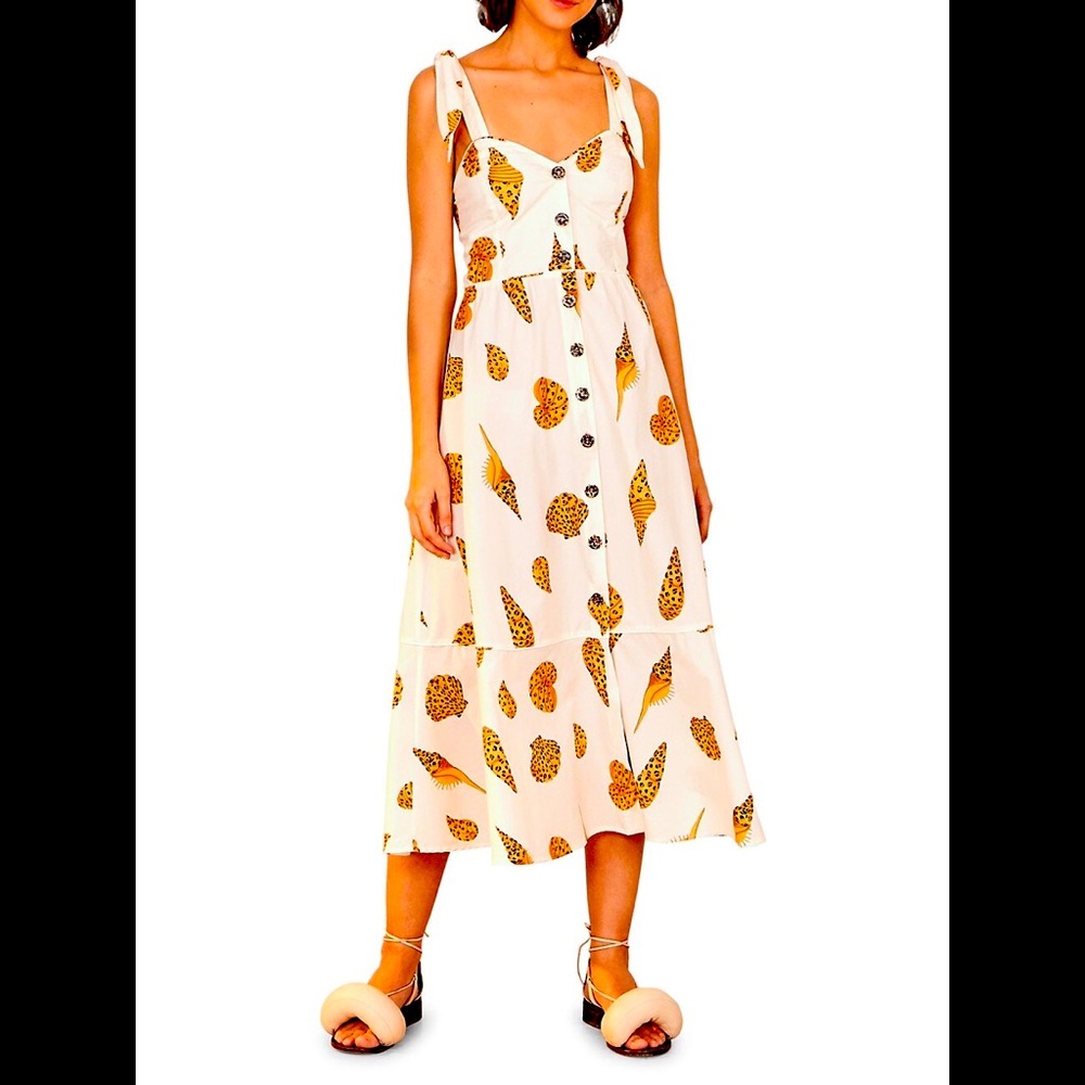 FARM Rio Leopard Shell Midi dress M